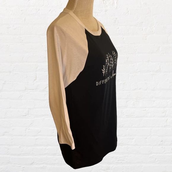 NWT, "Different is Beautiful" Baseball Style 3/4 Sleeve Tee, Small - Picture 3 of 5